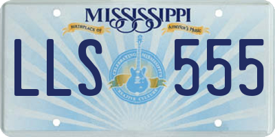 MS license plate LLS555