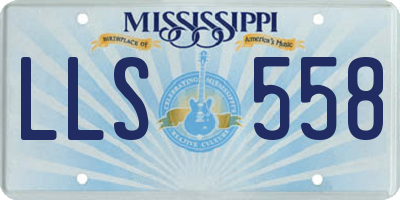 MS license plate LLS558