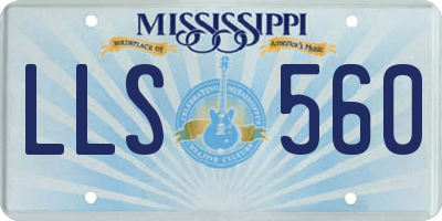 MS license plate LLS560