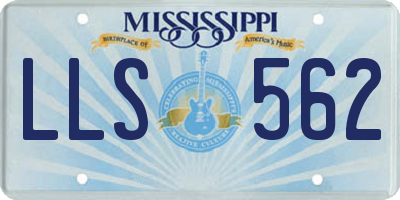 MS license plate LLS562