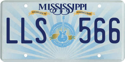 MS license plate LLS566