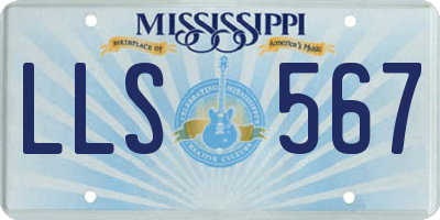 MS license plate LLS567