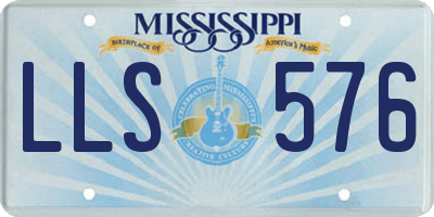 MS license plate LLS576