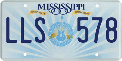 MS license plate LLS578