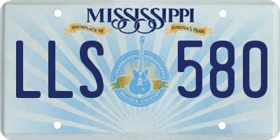 MS license plate LLS580