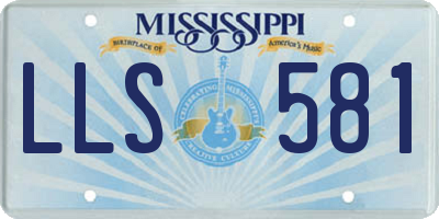 MS license plate LLS581