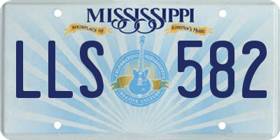 MS license plate LLS582