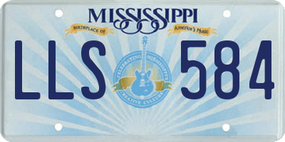 MS license plate LLS584