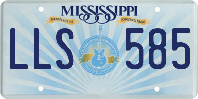 MS license plate LLS585