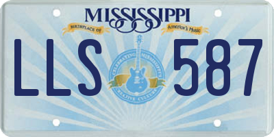 MS license plate LLS587