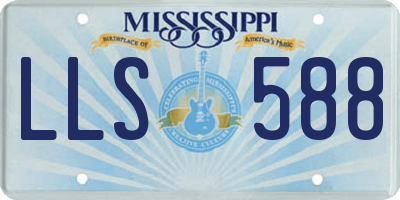 MS license plate LLS588