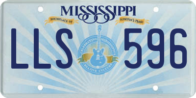 MS license plate LLS596