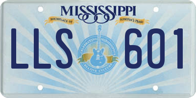 MS license plate LLS601