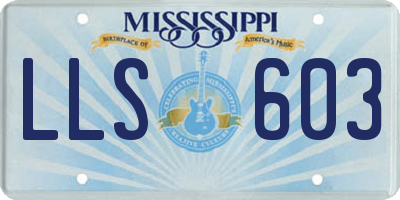 MS license plate LLS603