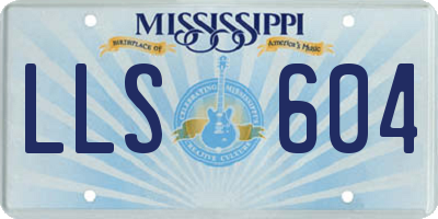 MS license plate LLS604