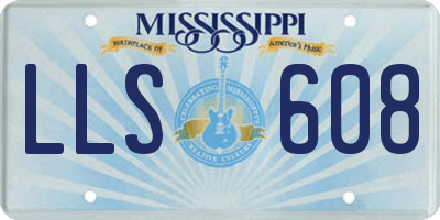MS license plate LLS608