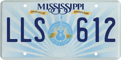 MS license plate LLS612