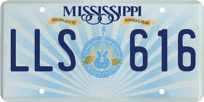 MS license plate LLS616