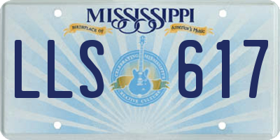 MS license plate LLS617