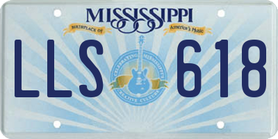 MS license plate LLS618