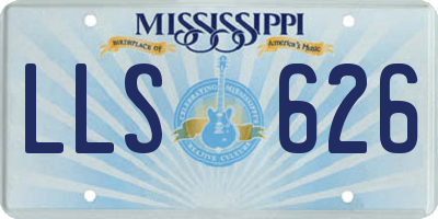 MS license plate LLS626