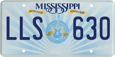 MS license plate LLS630