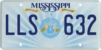 MS license plate LLS632