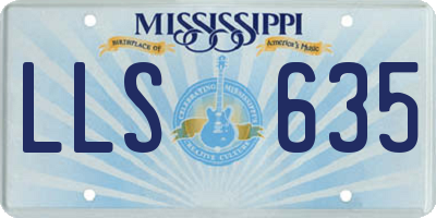 MS license plate LLS635