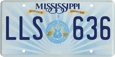 MS license plate LLS636