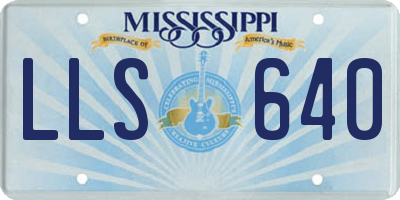 MS license plate LLS640