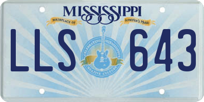 MS license plate LLS643