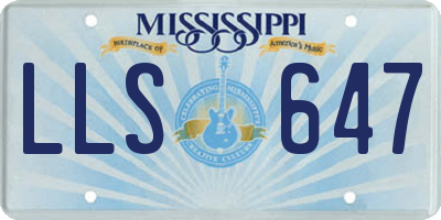 MS license plate LLS647