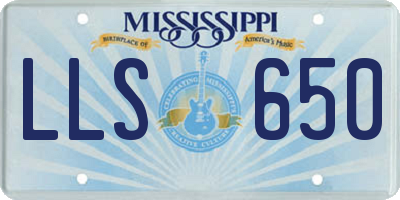 MS license plate LLS650