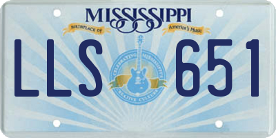 MS license plate LLS651