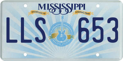 MS license plate LLS653