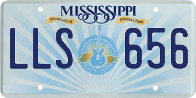 MS license plate LLS656