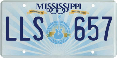 MS license plate LLS657