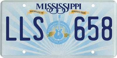 MS license plate LLS658