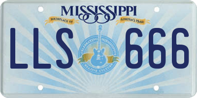 MS license plate LLS666