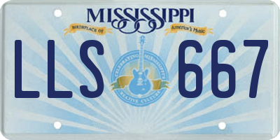 MS license plate LLS667