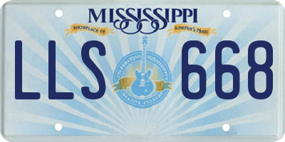 MS license plate LLS668