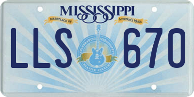 MS license plate LLS670