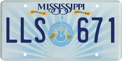 MS license plate LLS671