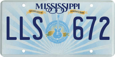 MS license plate LLS672