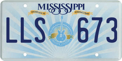 MS license plate LLS673