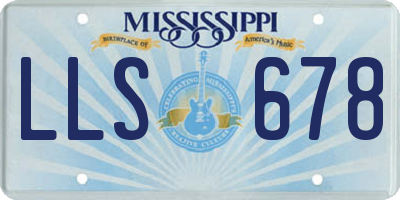 MS license plate LLS678
