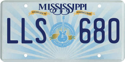 MS license plate LLS680