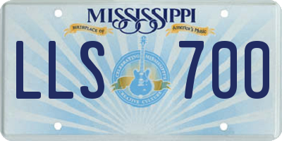 MS license plate LLS700