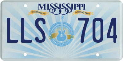 MS license plate LLS704