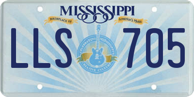 MS license plate LLS705